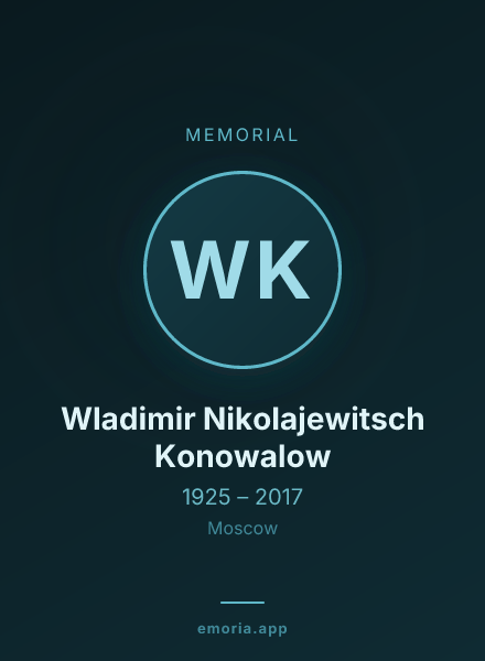 Memorial portrait of Wladimir Nikolajewitsch Konowalow