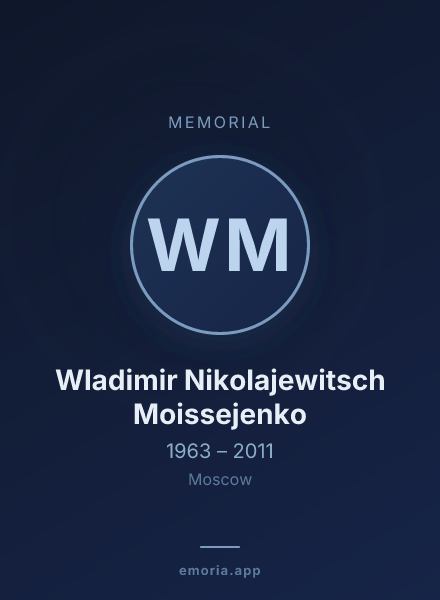 Memorial portrait of Wladimir Nikolajewitsch Moissejenko