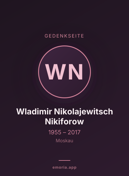 Gedenkportrait von Wladimir Nikolajewitsch Nikiforow