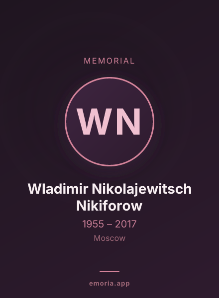 Memorial portrait of Wladimir Nikolajewitsch Nikiforow