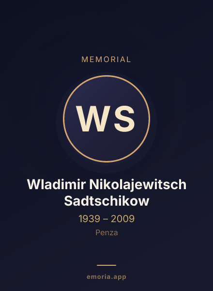 Memorial portrait of Wladimir Nikolajewitsch Sadtschikow