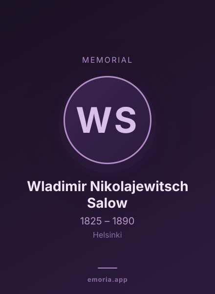 Memorial portrait of Wladimir Nikolajewitsch Salow
