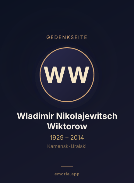 Gedenkportrait von Wladimir Nikolajewitsch Wiktorow