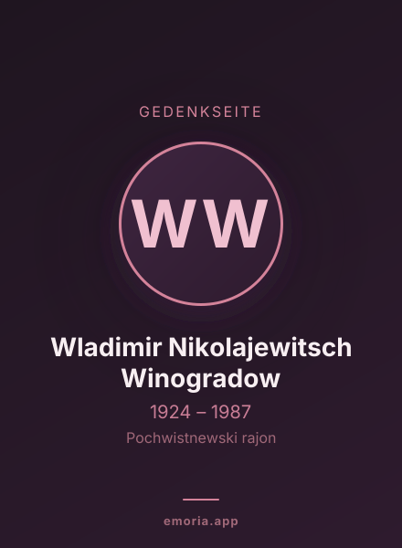 Gedenkportrait von Wladimir Nikolajewitsch Winogradow