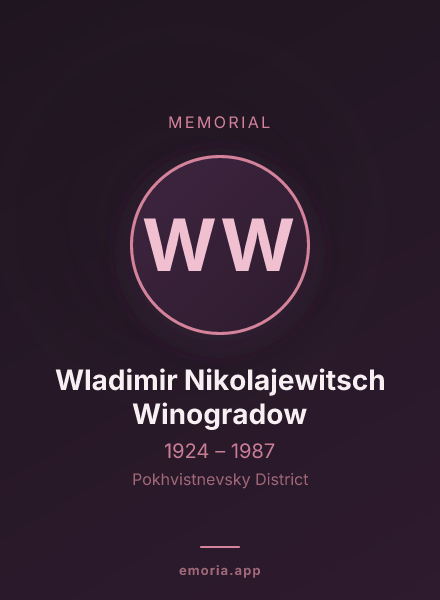 Memorial portrait of Wladimir Nikolajewitsch Winogradow