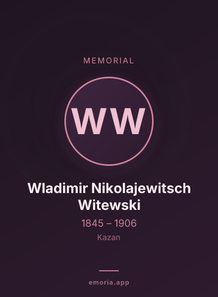 Memorial portrait of Wladimir Nikolajewitsch Witewski