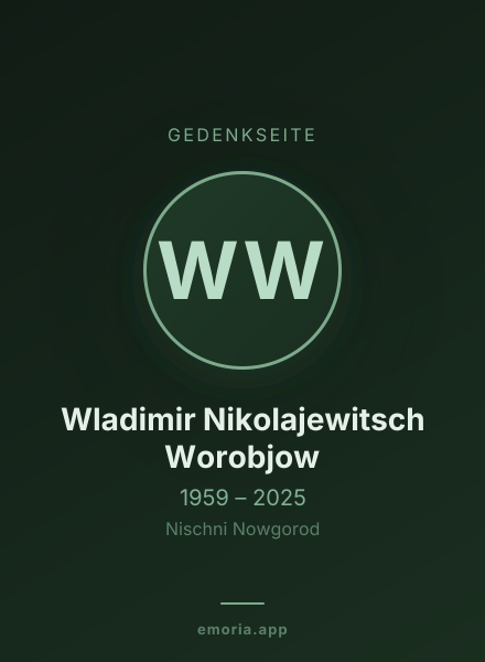 Gedenkportrait von Wladimir Nikolajewitsch Worobjow