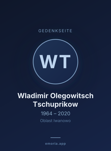 Gedenkportrait von Wladimir Olegowitsch Tschuprikow