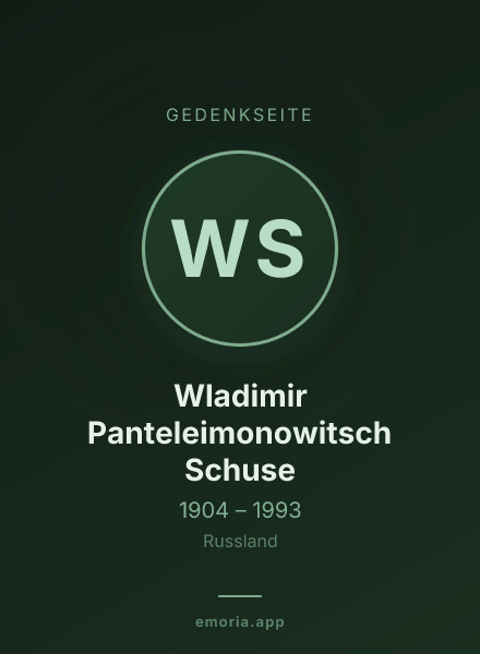 Gedenkportrait von Wladimir Panteleimonowitsch Schuse