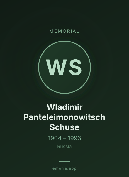 Memorial portrait of Wladimir Panteleimonowitsch Schuse