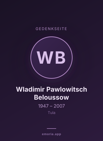 Gedenkportrait von Wladimir Pawlowitsch Beloussow
