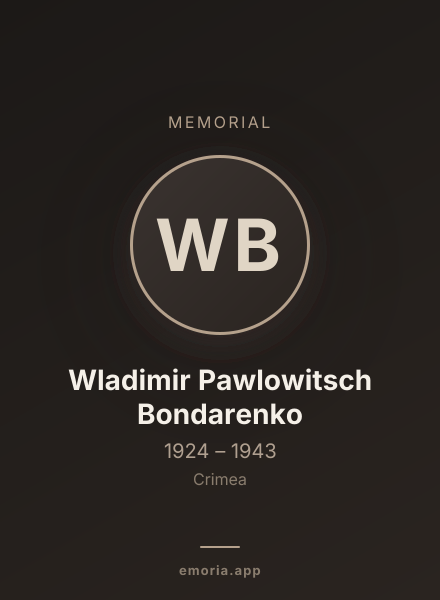 Memorial portrait of Wladimir Pawlowitsch Bondarenko