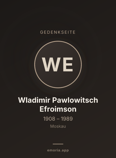 Gedenkportrait von Wladimir Pawlowitsch Efroimson