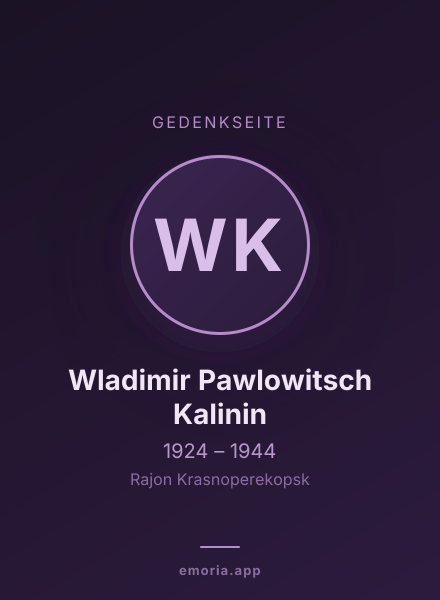 Gedenkportrait von Wladimir Pawlowitsch Kalinin