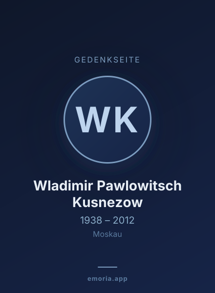 Gedenkportrait von Wladimir Pawlowitsch Kusnezow