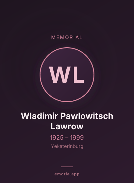 Memorial portrait of Wladimir Pawlowitsch Lawrow