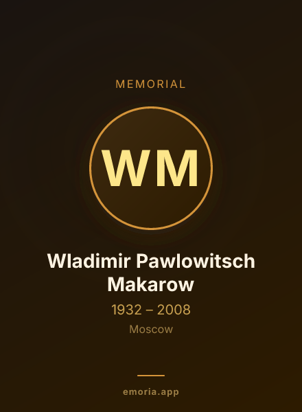 Memorial portrait of Wladimir Pawlowitsch Makarow