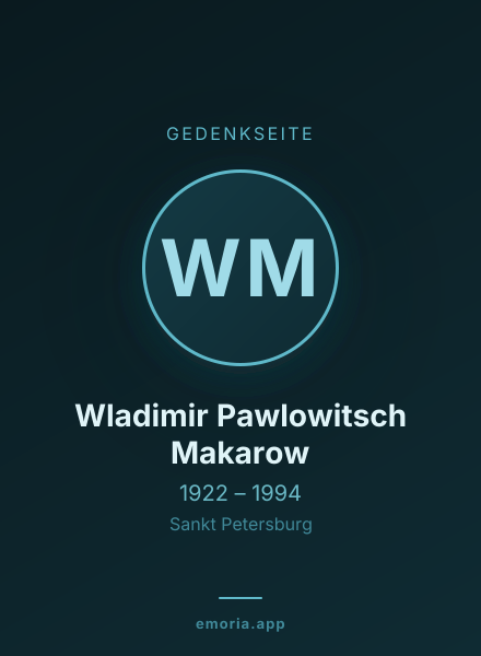 Gedenkportrait von Wladimir Pawlowitsch Makarow