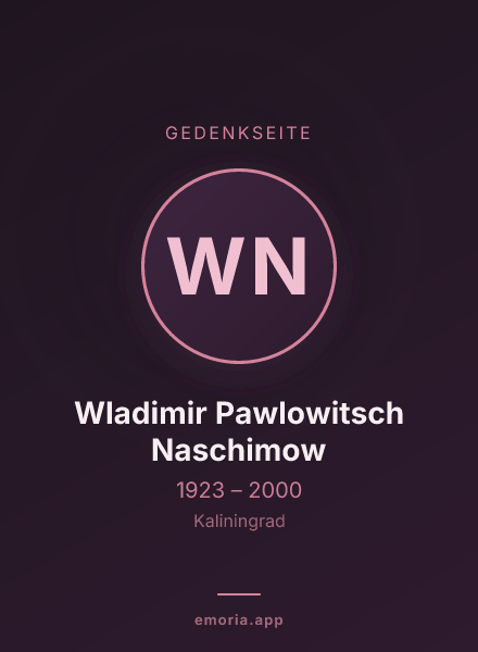 Gedenkportrait von Wladimir Pawlowitsch Naschimow