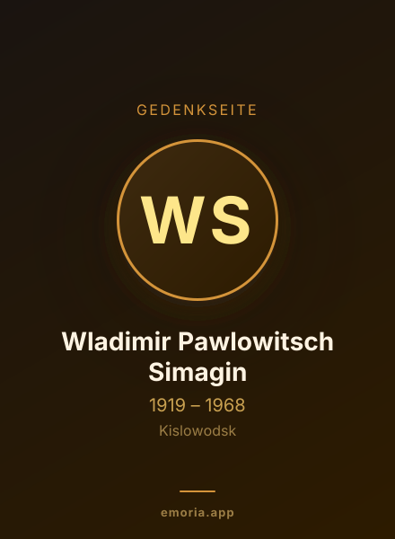 Gedenkportrait von Wladimir Pawlowitsch Simagin