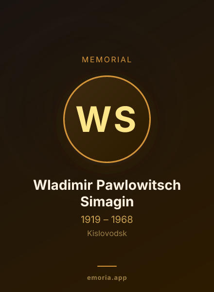 Memorial portrait of Wladimir Pawlowitsch Simagin