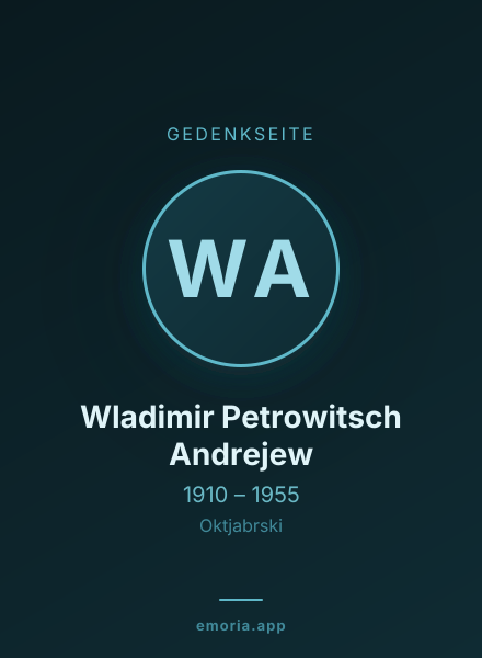 Gedenkportrait von Wladimir Petrowitsch Andrejew