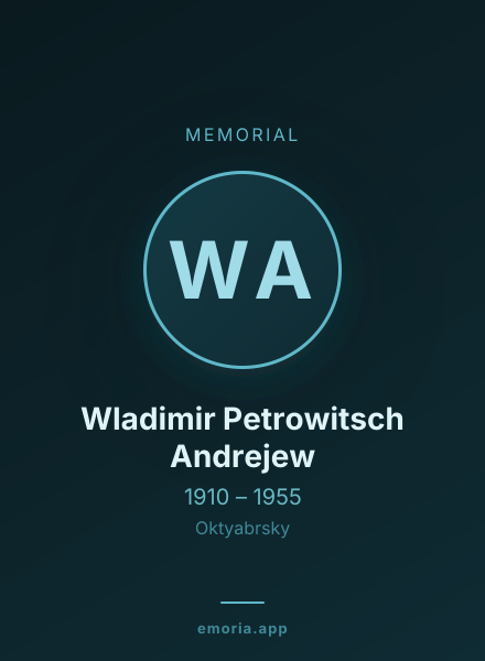 Memorial portrait of Wladimir Petrowitsch Andrejew