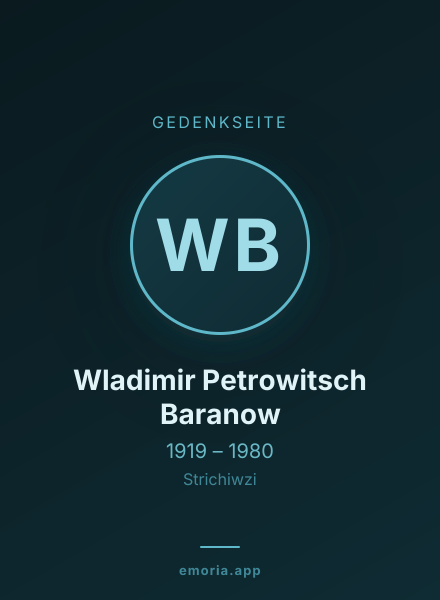 Gedenkportrait von Wladimir Petrowitsch Baranow