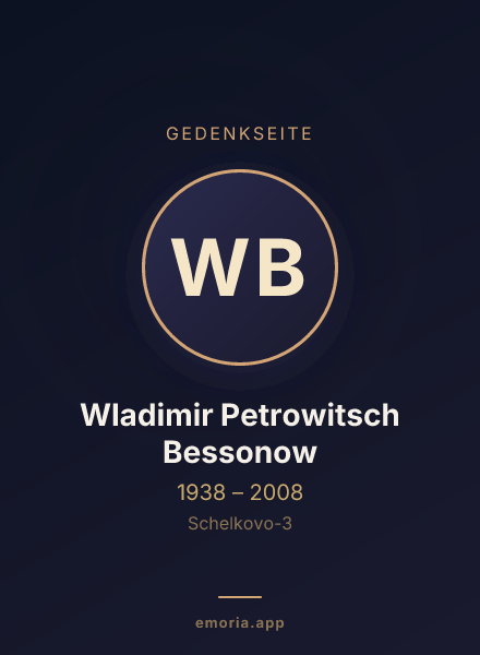 Gedenkportrait von Wladimir Petrowitsch Bessonow