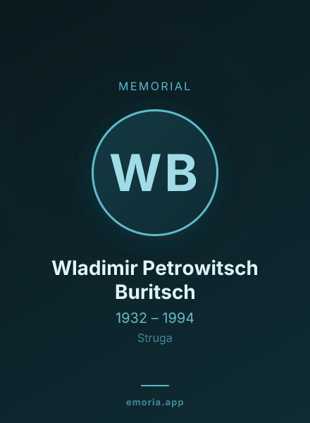 Memorial portrait of Wladimir Petrowitsch Buritsch