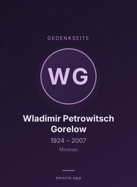 Gedenkportrait von Wladimir Petrowitsch Gorelow