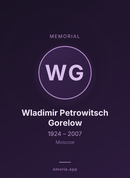Memorial portrait of Wladimir Petrowitsch Gorelow