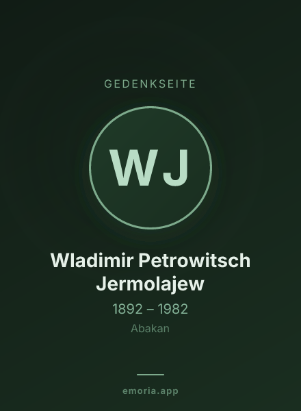 Gedenkportrait von Wladimir Petrowitsch Jermolajew