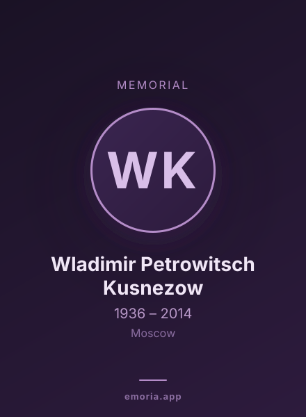 Memorial portrait of Wladimir Petrowitsch Kusnezow