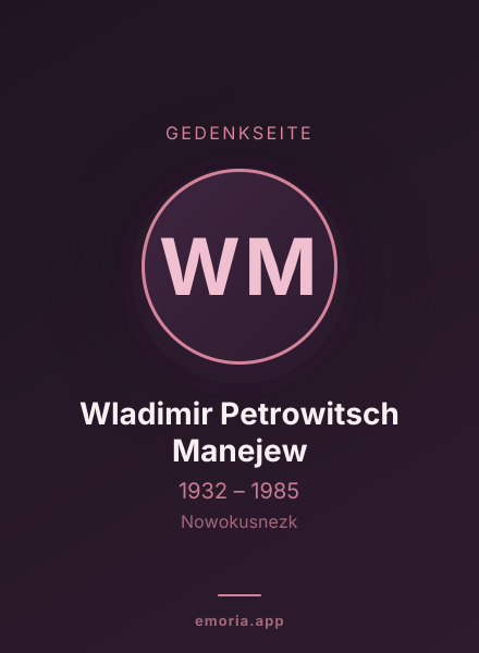 Gedenkportrait von Wladimir Petrowitsch Manejew