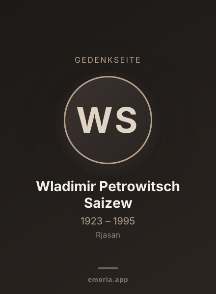 Gedenkportrait von Wladimir Petrowitsch Saizew