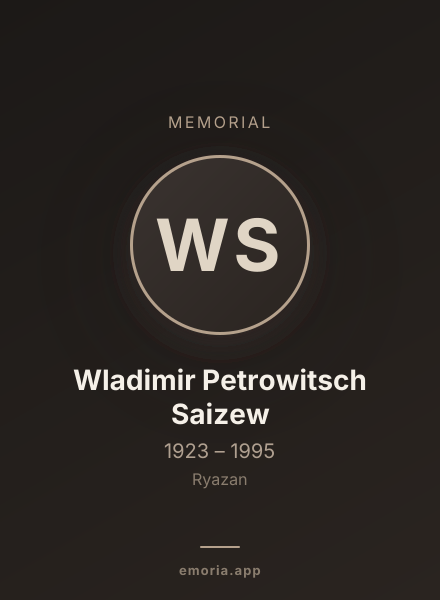Memorial portrait of Wladimir Petrowitsch Saizew