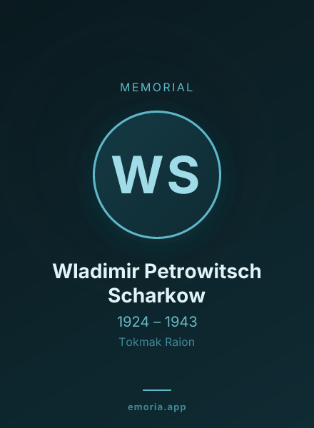 Memorial portrait of Wladimir Petrowitsch Scharkow