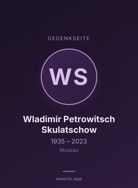 Gedenkportrait von Wladimir Petrowitsch Skulatschow