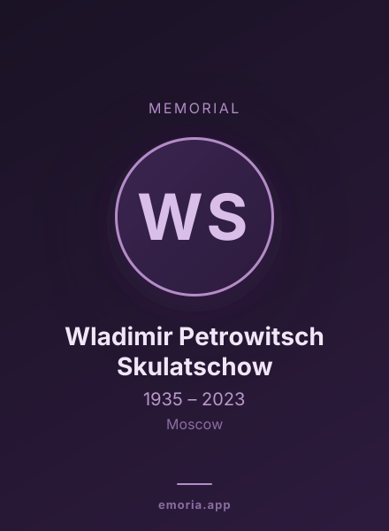 Memorial portrait of Wladimir Petrowitsch Skulatschow