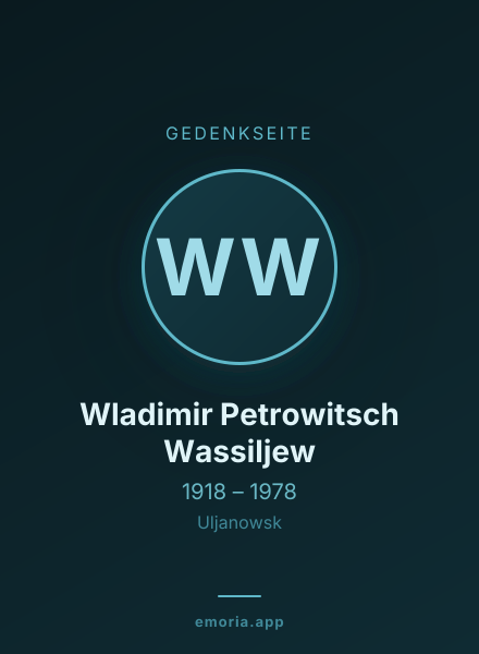 Gedenkportrait von Wladimir Petrowitsch Wassiljew