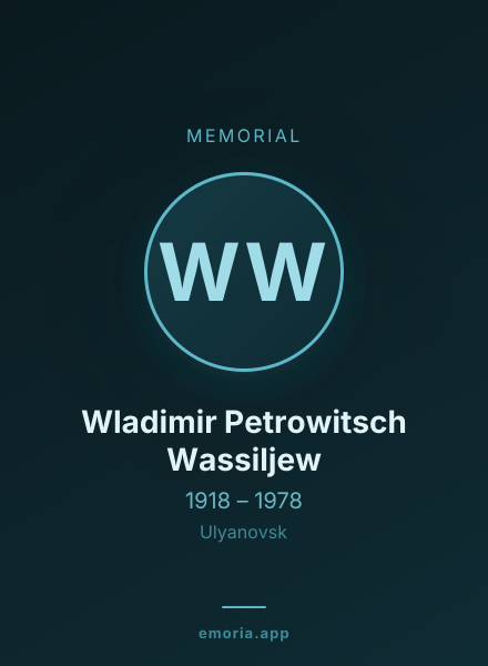 Memorial portrait of Wladimir Petrowitsch Wassiljew