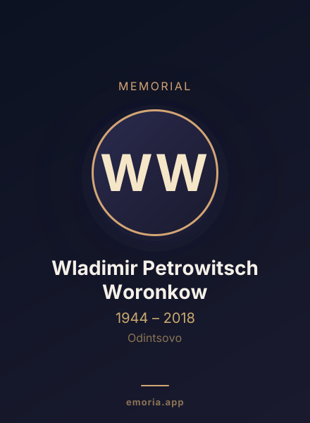 Memorial portrait of Wladimir Petrowitsch Woronkow