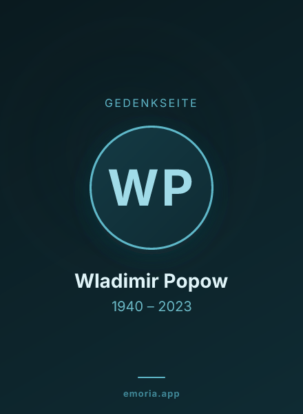 Gedenkportrait von Wladimir Popow