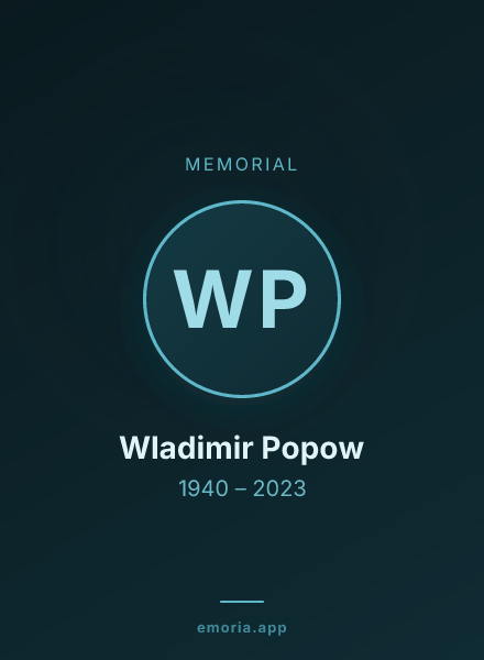 Memorial portrait of Wladimir Popow