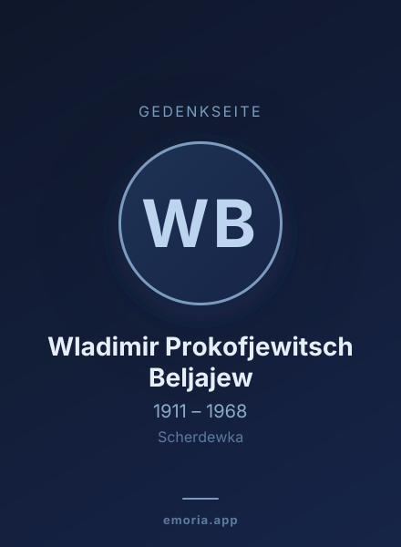 Gedenkportrait von Wladimir Prokofjewitsch Beljajew