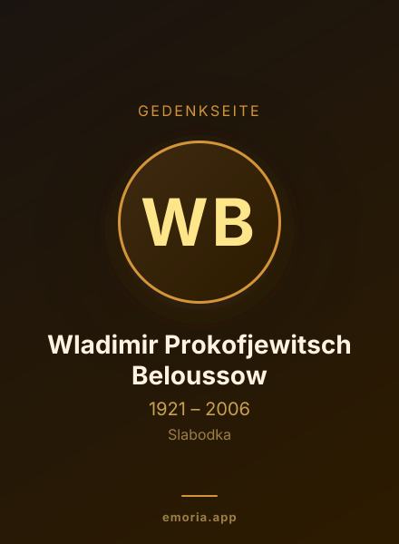 Gedenkportrait von Wladimir Prokofjewitsch Beloussow