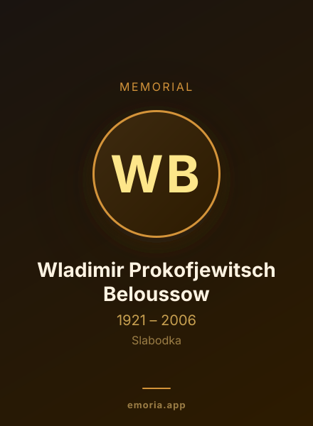 Memorial portrait of Wladimir Prokofjewitsch Beloussow