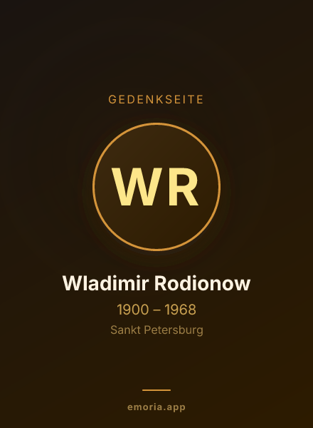 Gedenkportrait von Wladimir Rodionow