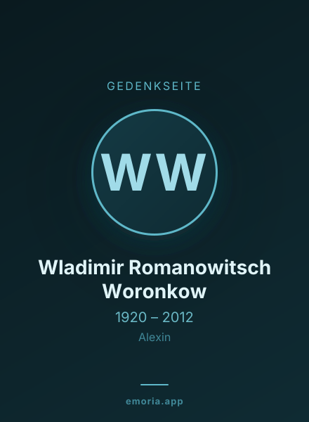Gedenkportrait von Wladimir Romanowitsch Woronkow
